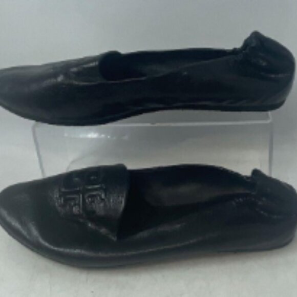 Tory Burch Womens Black Leather Formal Round Toe Slip-On Flat Slippers Size 10 - Picture 6 of 8